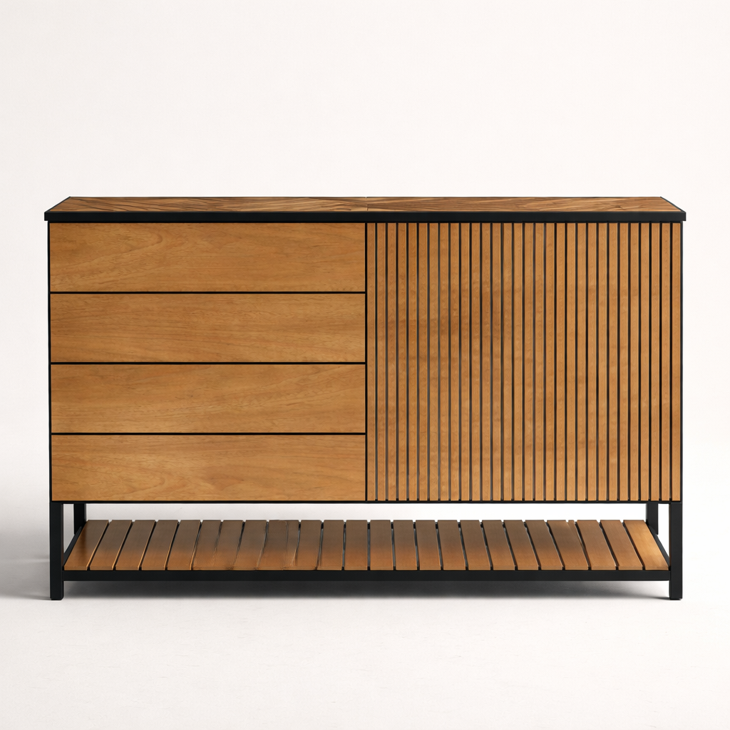 Aparador TRACE | Tauari e Freijó com Acabamento Acetinado