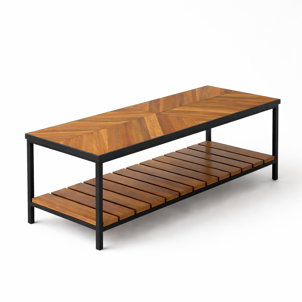 Sapateira-Banco KERN | Tauari e Freijó com Acabamento Acetinado